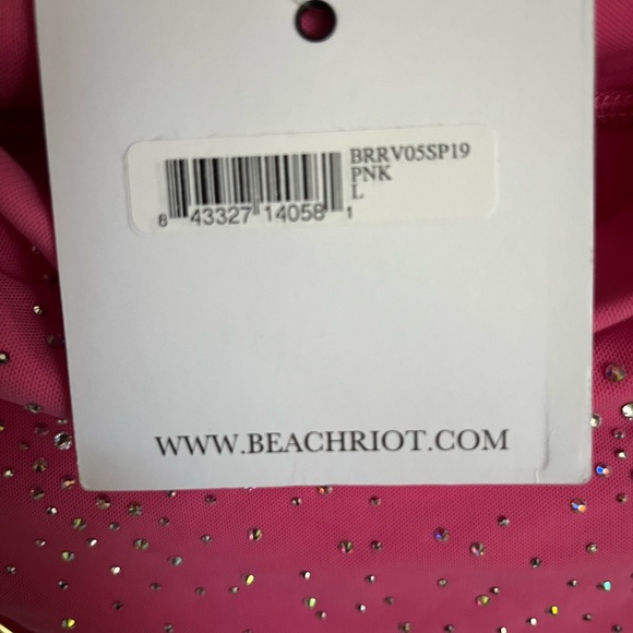 Beach Riot Pink Rhinestone Strapless Bikini Set - Picture 7 of 7